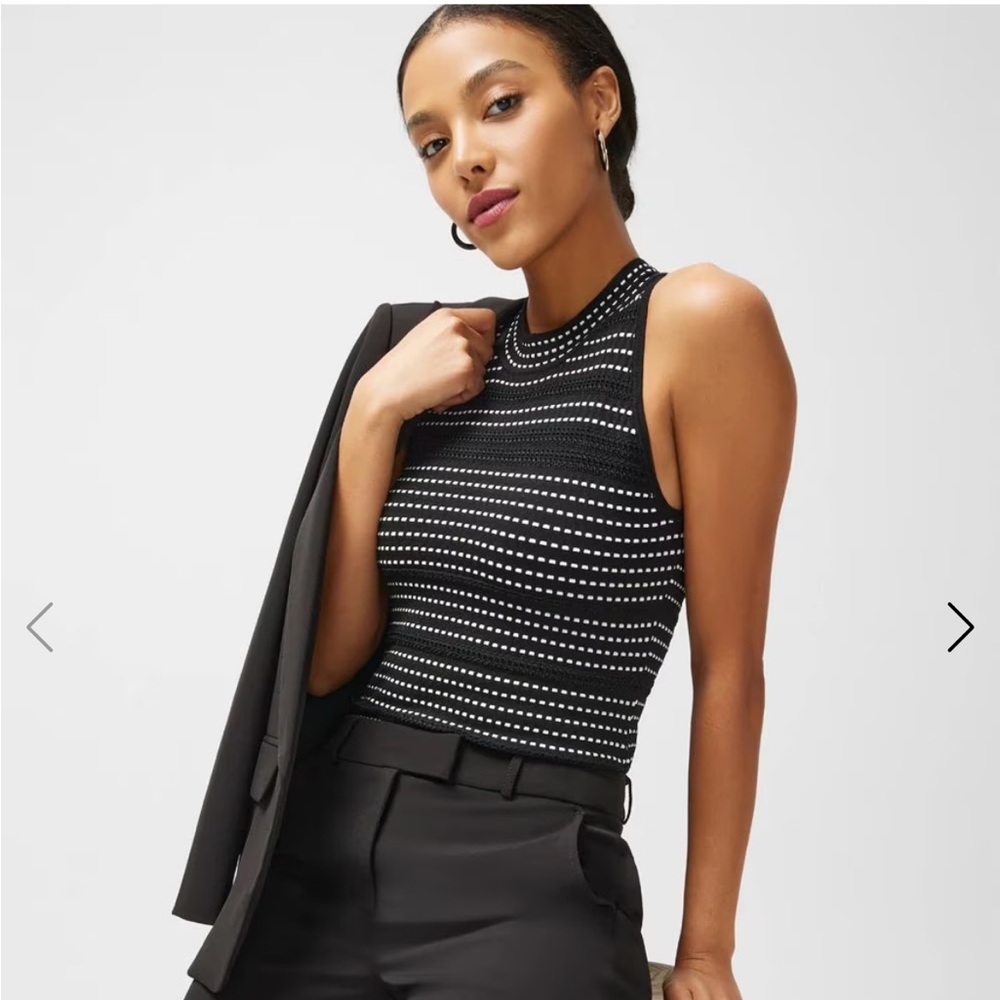 Black + White Dot Tank